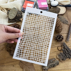 Wave Grid Stencils for DIY Art Painting on Wood Canvas Paper Fabric Wall