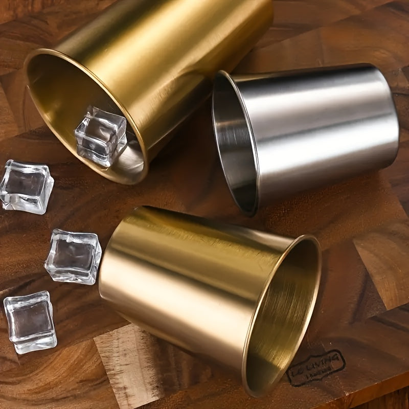4pcs Golden Stainless Steel Insulated Mugs 16.9oz Camping Hiking Backpacking Pic