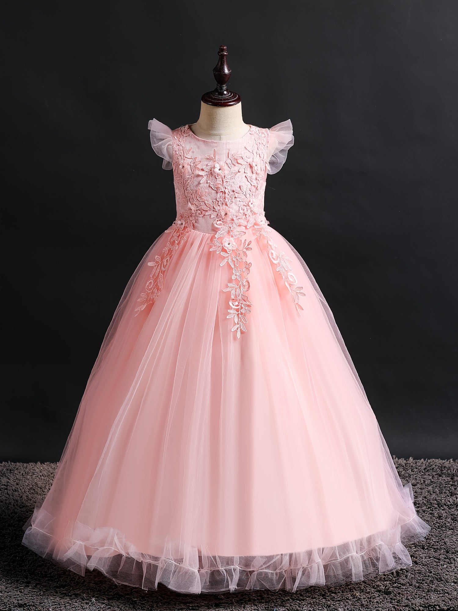 Girls Formal Maxi Dress Wedding Pageant Party Princess Communion
