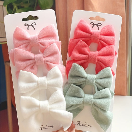 4pcs Baby Girls Bowknot Hair Clips Princess Headwear