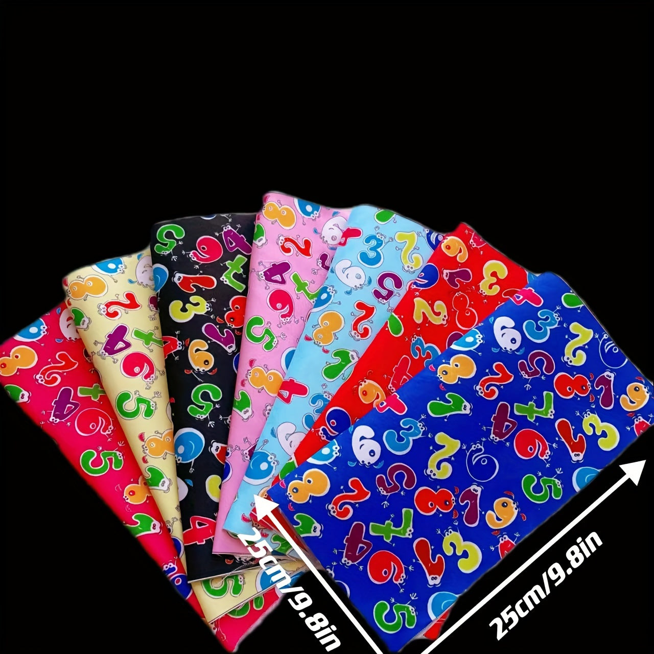 8pcs Number Theme Fabric Fat Quarter DIY Sewing Supplies