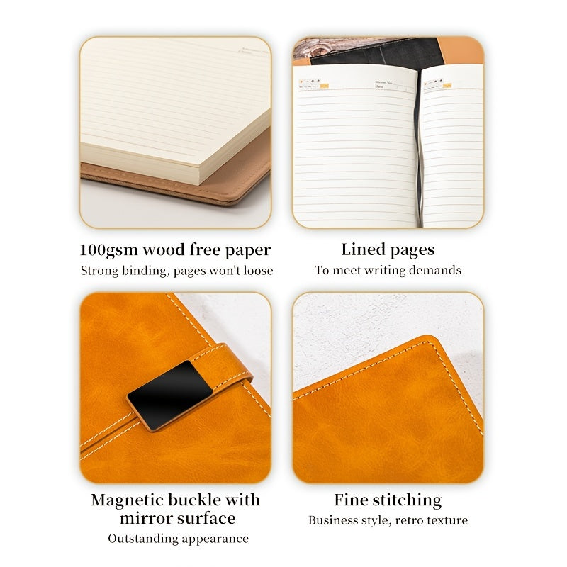 A5 Refillable Leather Journal Notebook with Lined Paper