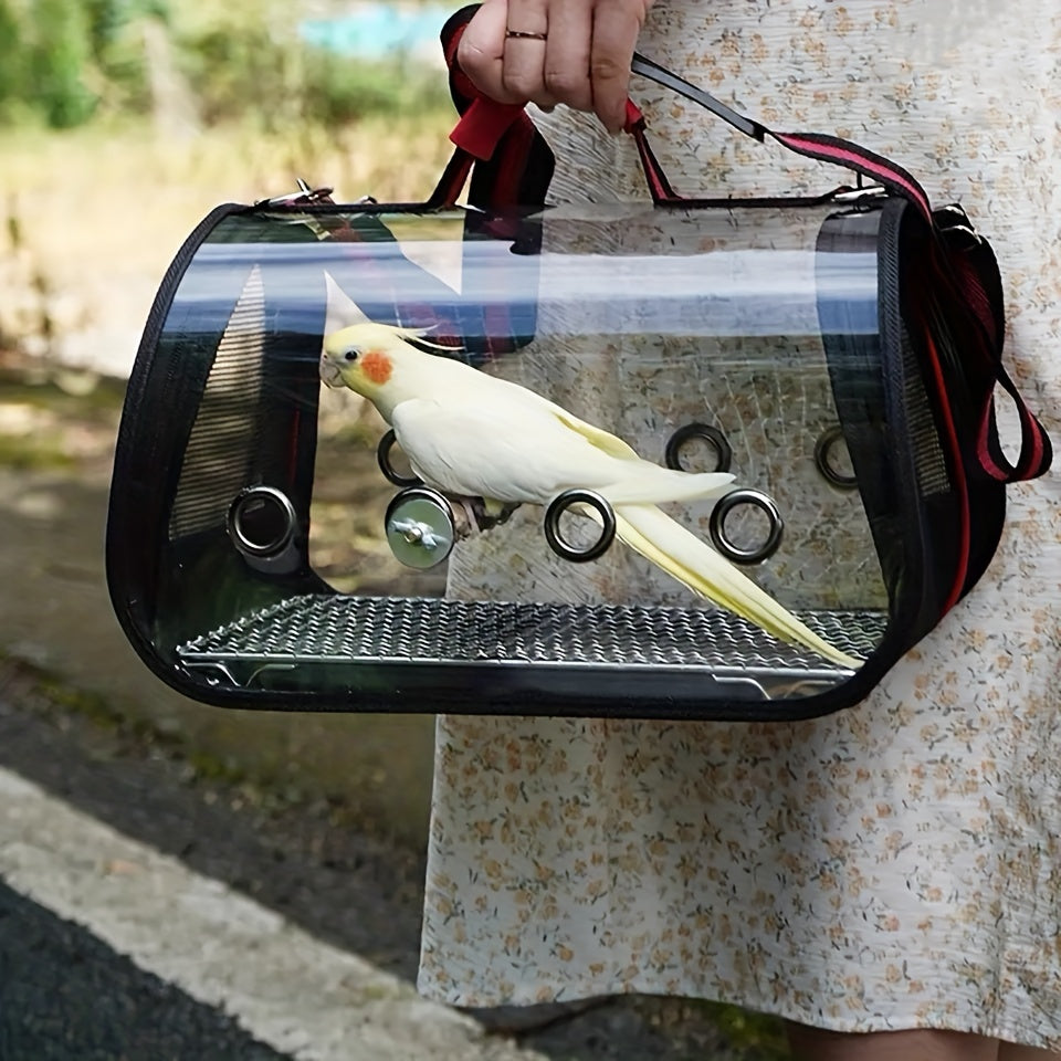 Portable Pet Carrier Parrot Travel Bag With Perch For Small Animals