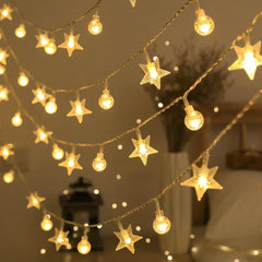 Warm Star Bubble Lamp String Yard Light 6 56ft 14 76ft Waterproof