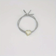 Heart Rhinestone Hair Tie Four Clover Hair Rope