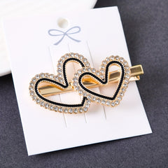 Heart Rhinestone Hair Clip Duck Billed Style for Women Girls