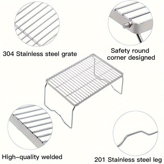 Stainless Steel Folding BBQ Grill Portable Camping Stove