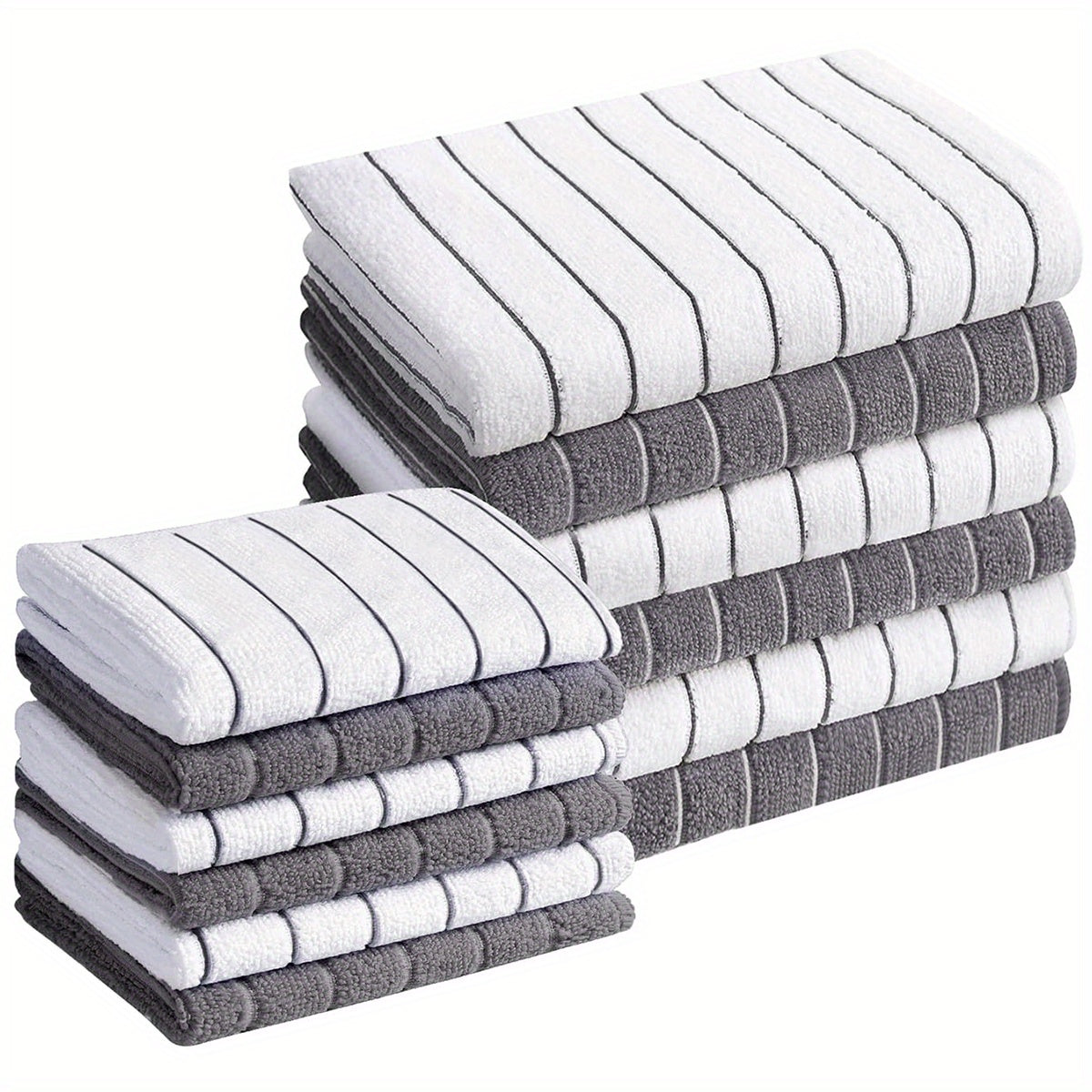4pcs Waffle Weave Dish Towels Deep Gray Soft Absorbent Quick-drying Mats