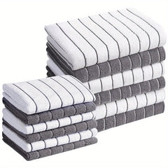 4pcs Waffle Weave Dish Towels Deep Gray Soft Absorbent Quick-drying Mats