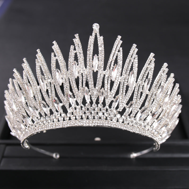 Gothic Wedding Crown Silver Bridal Crown Crystal Birthday Party Crown