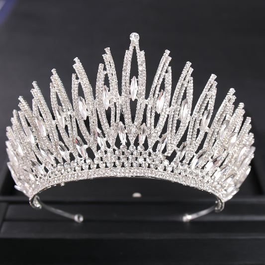 Gothic Wedding Crown Silver Bridal Crown Crystal Birthday Party Crown
