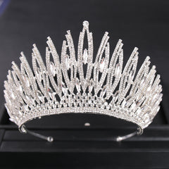 Gothic Wedding Crown Silver Bridal Crown Crystal Birthday Party Crown