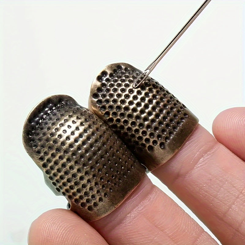 Adjustable Copper Finger Cots Sewing Thimbles Hand-Stitched Cross Stitch Finge