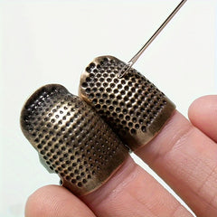 Adjustable Copper Finger Cots Sewing Thimbles Hand-Stitched Cross Stitch Finge