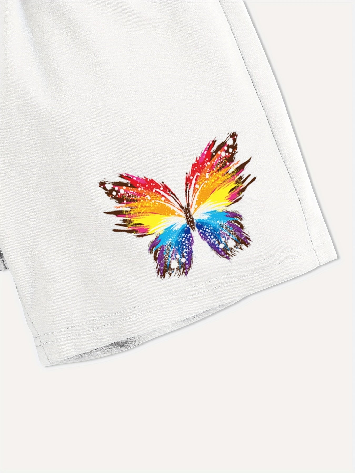 Girls' Butterfly Graphic Casual Shorts Outwear Elastic Waist Regular Fit