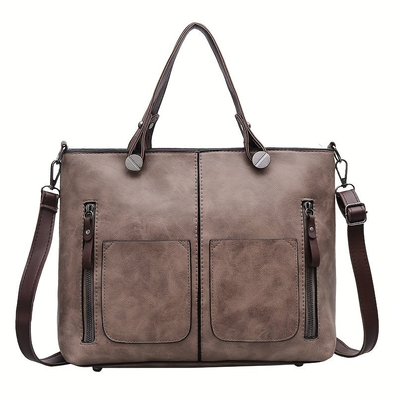 Vintage Large Capacity Square Shoulder Bag for Women