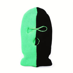 Mens Three Hole Cap Warm Two Knit Cap Cycling Cap