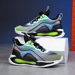 Boy's Rotating Buckle Basketball Shoes Non Slip Sneakers