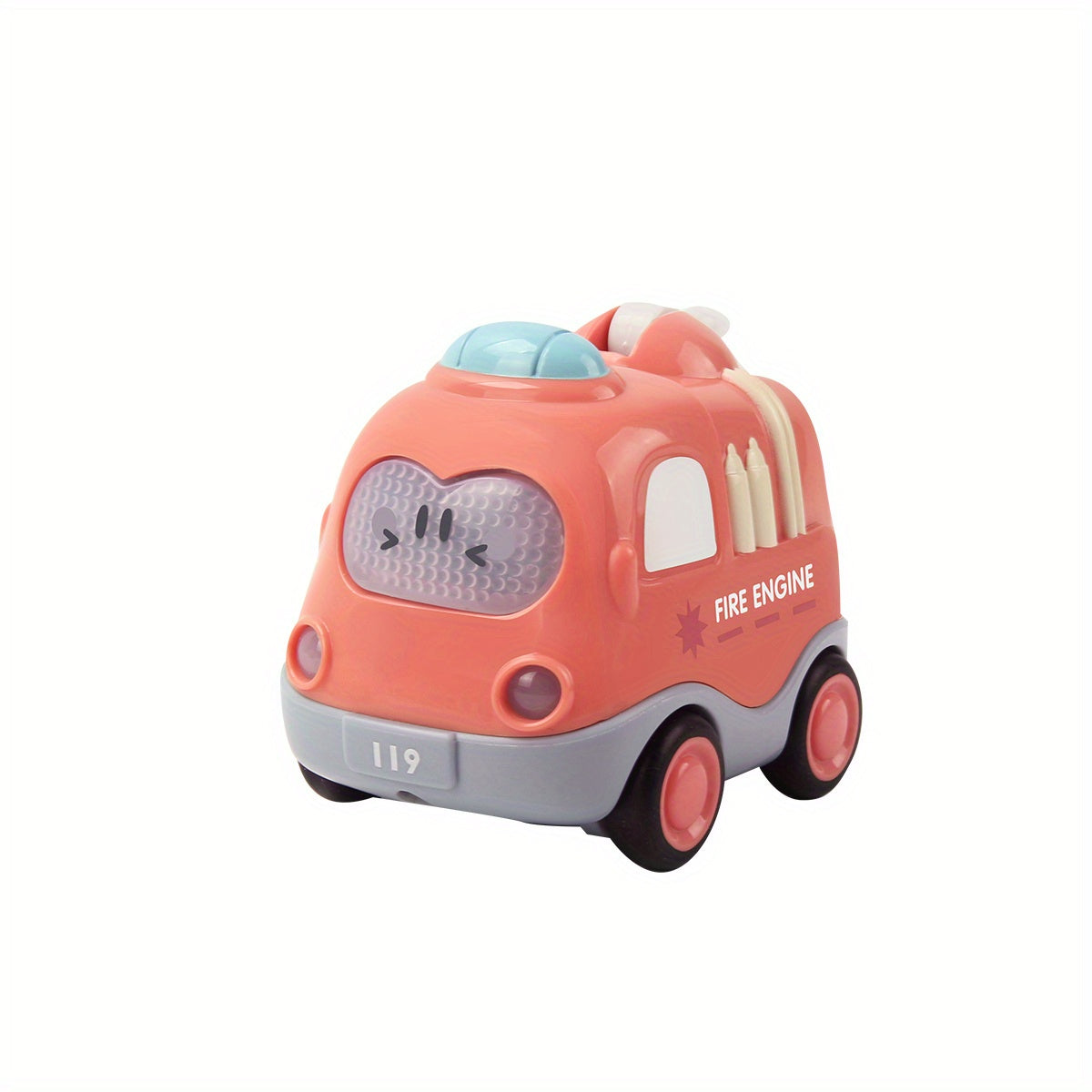 Friction Powered Push Car Toys with Music - Police Fire Trucks
