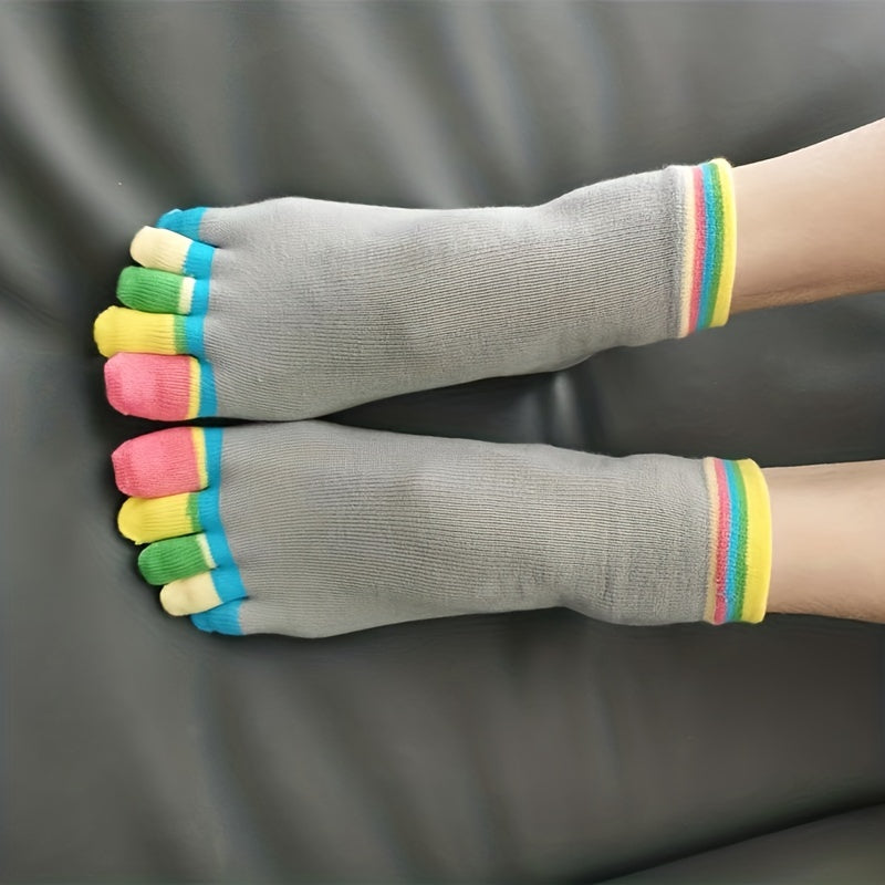 Anti Slip Yoga Socks with Extra Grip for Pilates Barre Ballet - Rainbow Colors