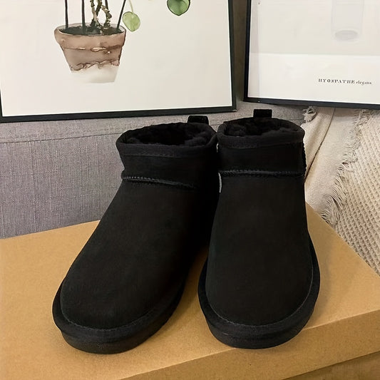 Plush Warm Snow Boots Non Slip Ankle Top Unisex Slip On Outdoor