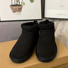 Plush Warm Snow Boots Non Slip Ankle Top Unisex Slip On Outdoor