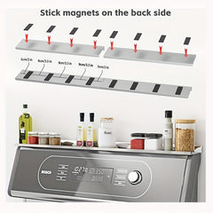 Stainless Steel Magnetic Spice Rack for Kitchen Stove - Keep Spices Organized