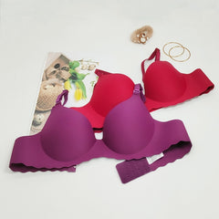2pcs Romantic Scallop Trim Push Up Bras