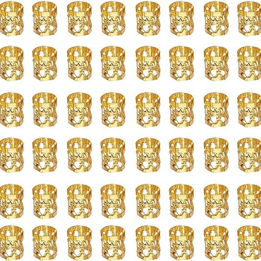 50pcs Aluminum Hair Jewelry Rings Dread Locks Adjustable Metal Cuffs Hair Clips
