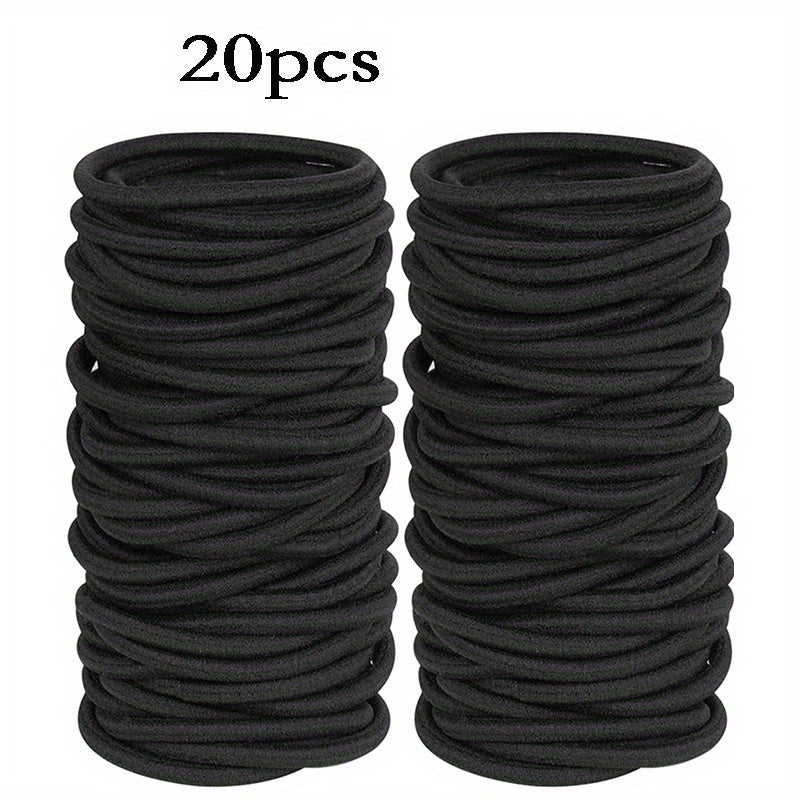 50 Pcs Thick Hair Ties Ponytail Holders Elastic Bands 4mm