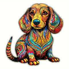 Wooden Dog Jigsaw Puzzle Irregular Shape Christmas Gift