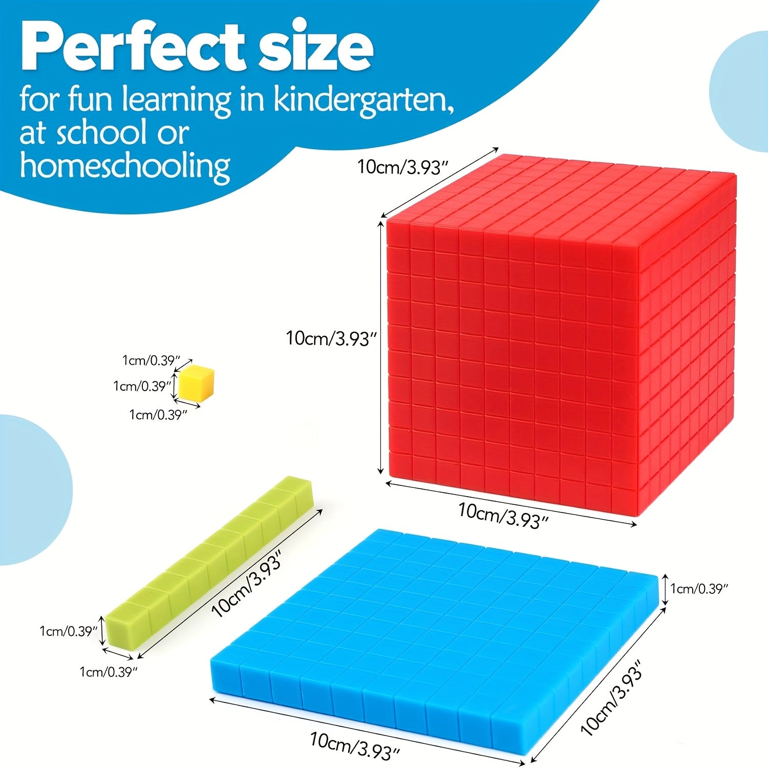 136pc Base Ten Blocks & Activities Set for Math Education
