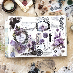 3pcs Lace's Banquet Series Retro Flower Bow Journal DIY Decorative Sticker Pack