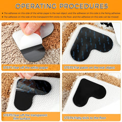 8pcs Double Sided Non Slip Rug Pads for Hardwood Floors & Tiles
