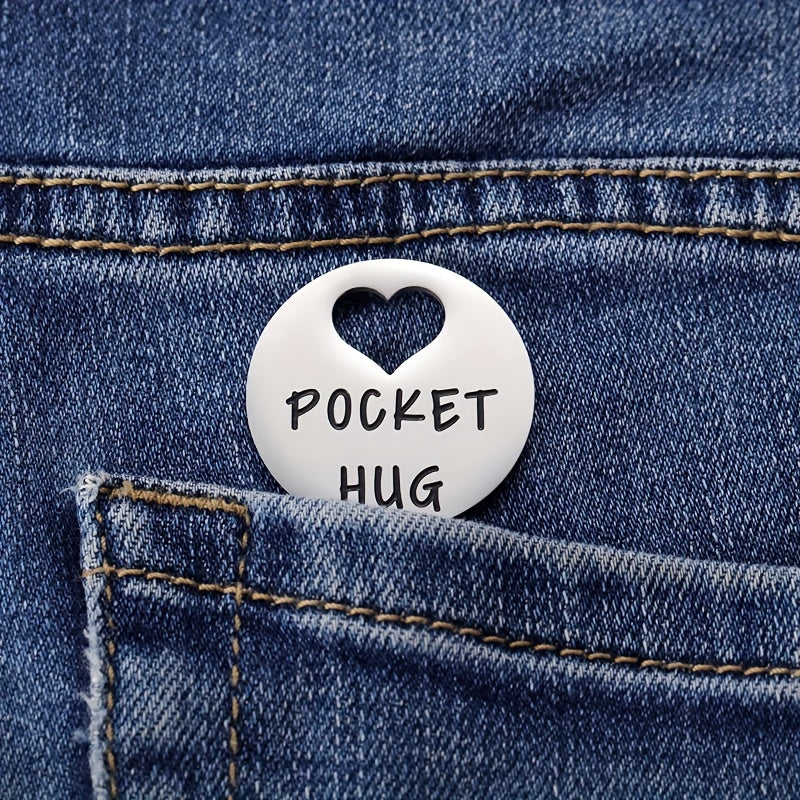 Stainless Steel Little Hug For My Bestie Pocket Token & Greeting Card