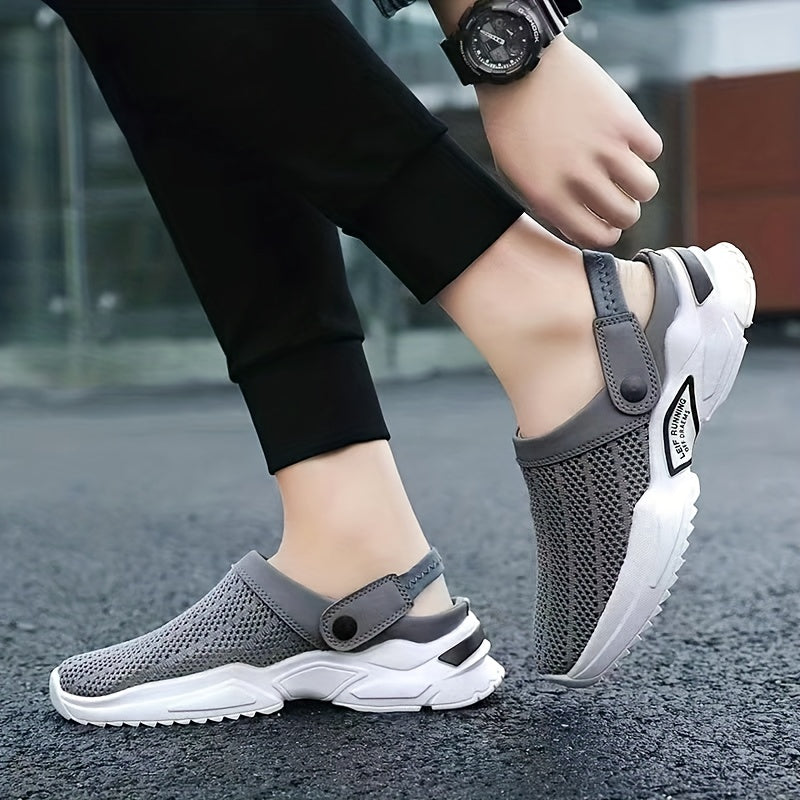 Men's Hollow Out Slip On Mules Breathable Summer Sandals