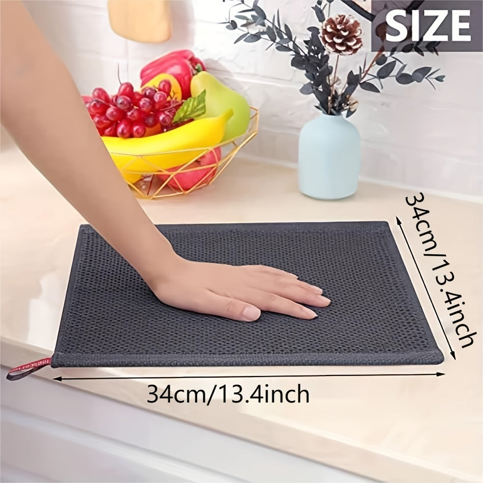 Soft Textured Dish Towels 6pcs Waffle Weave Dishcloths Deep Gray