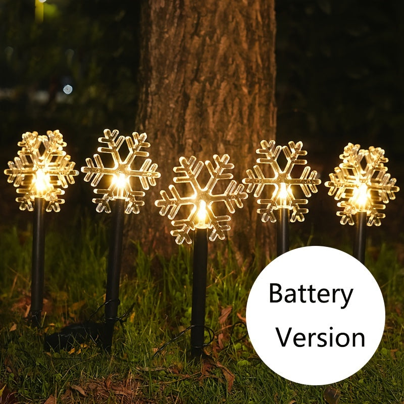 5pcs Star Snowflake Bell LED Lights Christmas Tree Decor
