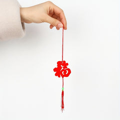 6pcs Spring Plush Red Lantern Hanging Decor Potted Plants Wall Hangings
