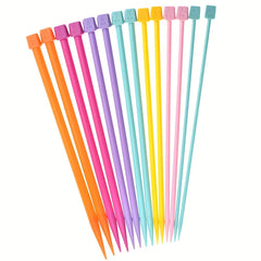 14pcs Colorful Straight Knitting Needles Set 9.8 Inches Long DIY Craft Yarn Kit