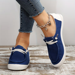 Women's Casual Canvas Lace Up Shoes Lightweight Low Top Walking Shoes
