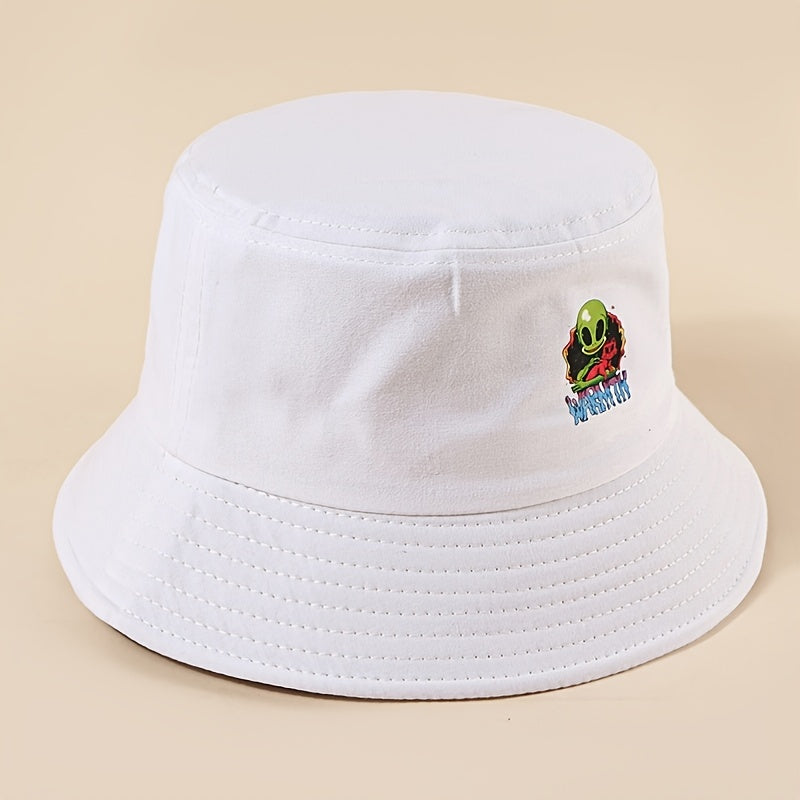 Alien Print Cotton Bucket Hat Man Unisex Visor Sun Hats