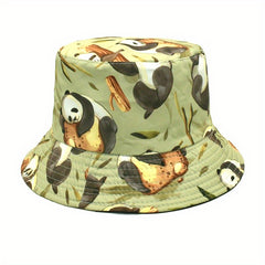 Panda Print Bucket Hat Double Sided Sun Hat