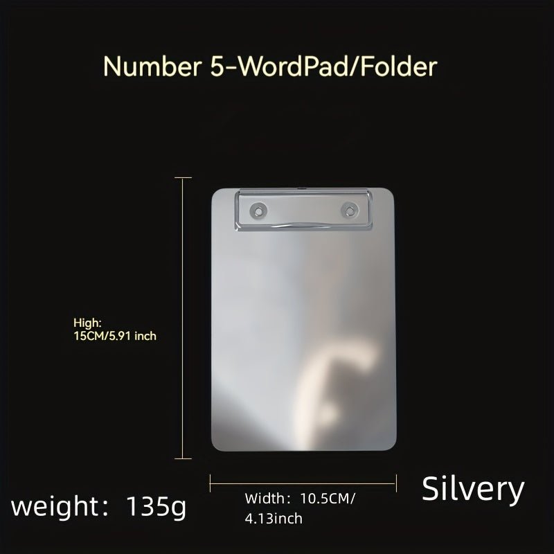 Stainless Steel Clipboard with Strong Metal Clip