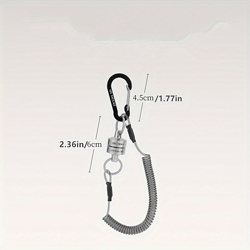 Stainless Steel Wire Lanyard Magnetic Keychain Retractable Spring Coil