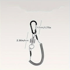 Stainless Steel Wire Lanyard Magnetic Keychain Retractable Spring Coil