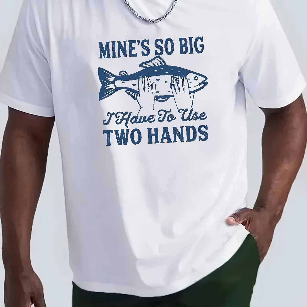 Men's Fish Graphic T shirt Casual Stretch Tee for Summer