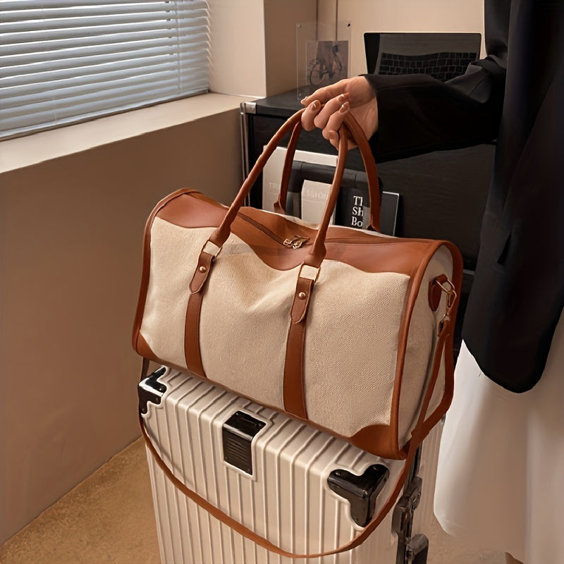 Large Canvas Tote Bag Short Distance Travel Shoulder Crossbody Commuter Bag