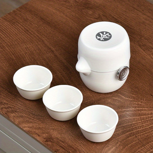 Portable Tea Set 1 Tea Pot & 3 Cups Travel Camping Kung Fu Tea Set