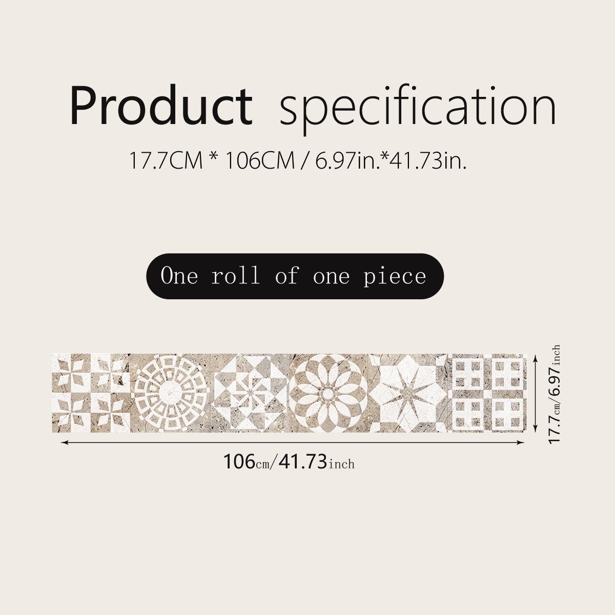 Roll Style Printed Sticker for Stairs 106x18 cm